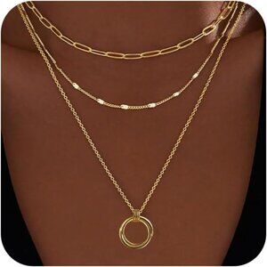 Christmas gift gold Style 13 plated layered necklaces women dainty choker set